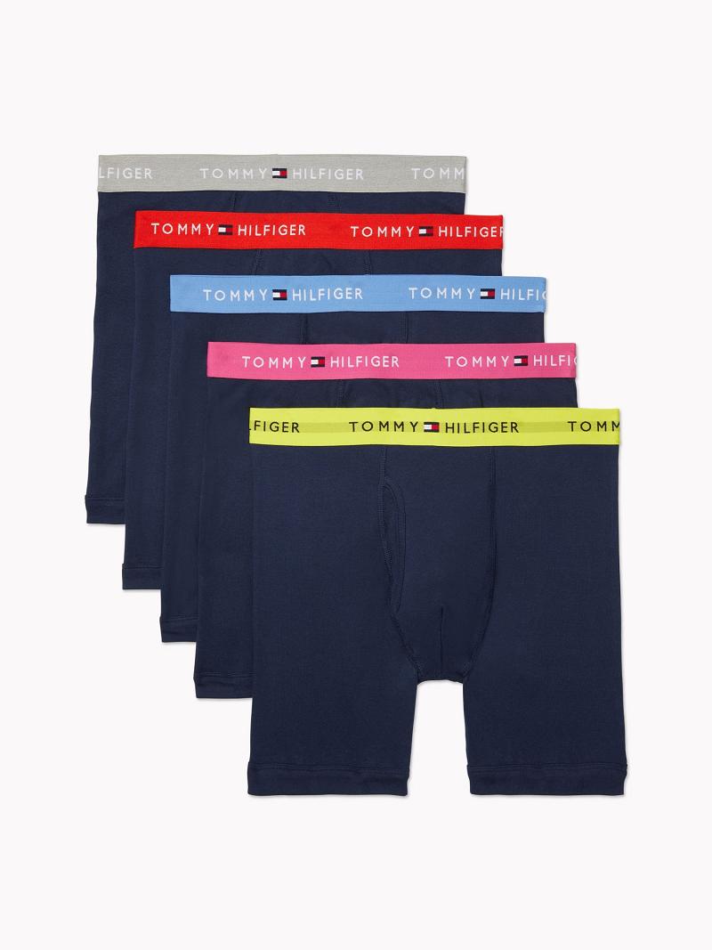 Férfi Tommy Hilfiger Pamut classics boxer brief 5pk Boxer Briefs Kék | HU 1370KOR